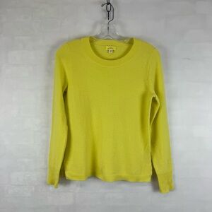 J.Crew 100% Cashmere Crewneck Sweater Yellow XS Good Cashmere Standard